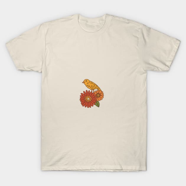 Meadowlarks on Vines T-Shirt by latheandquill